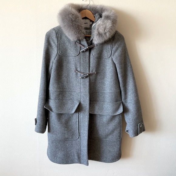 ASOS grey duffle coat with hood - Picture 1 of 10
